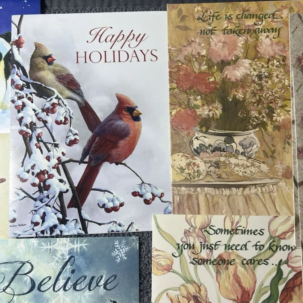 Lot 12 Assorted Greeting Cards with Envelopes Christmas Sympathy Floral NEW